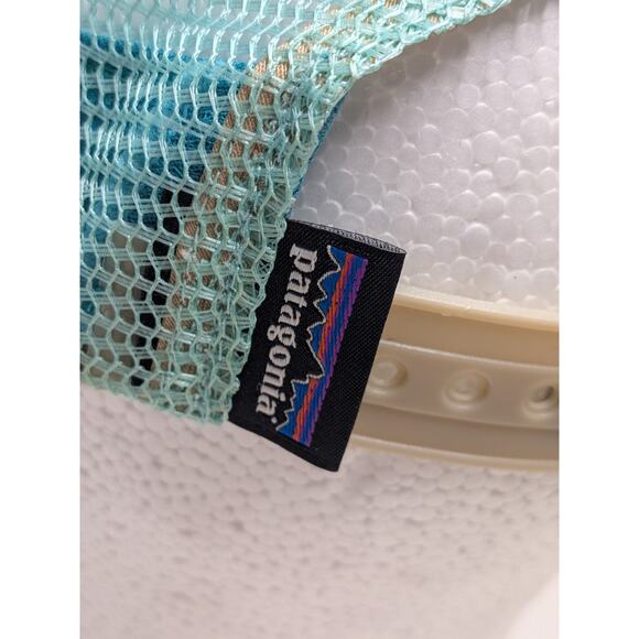 Patagonia Bear Fitz Roy Snapback Blue Trucker Hat Mesh Cap Adjustable - Picture 6 of 8